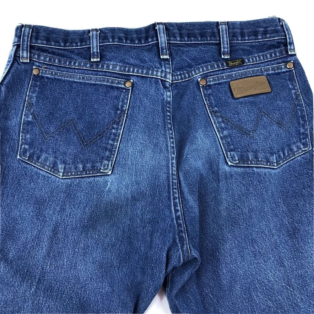 Wrangler 13MWZ Men's‎ Straight Leg Denim Blue Jeans Size 38x30 Cowboy Rodeo Cut